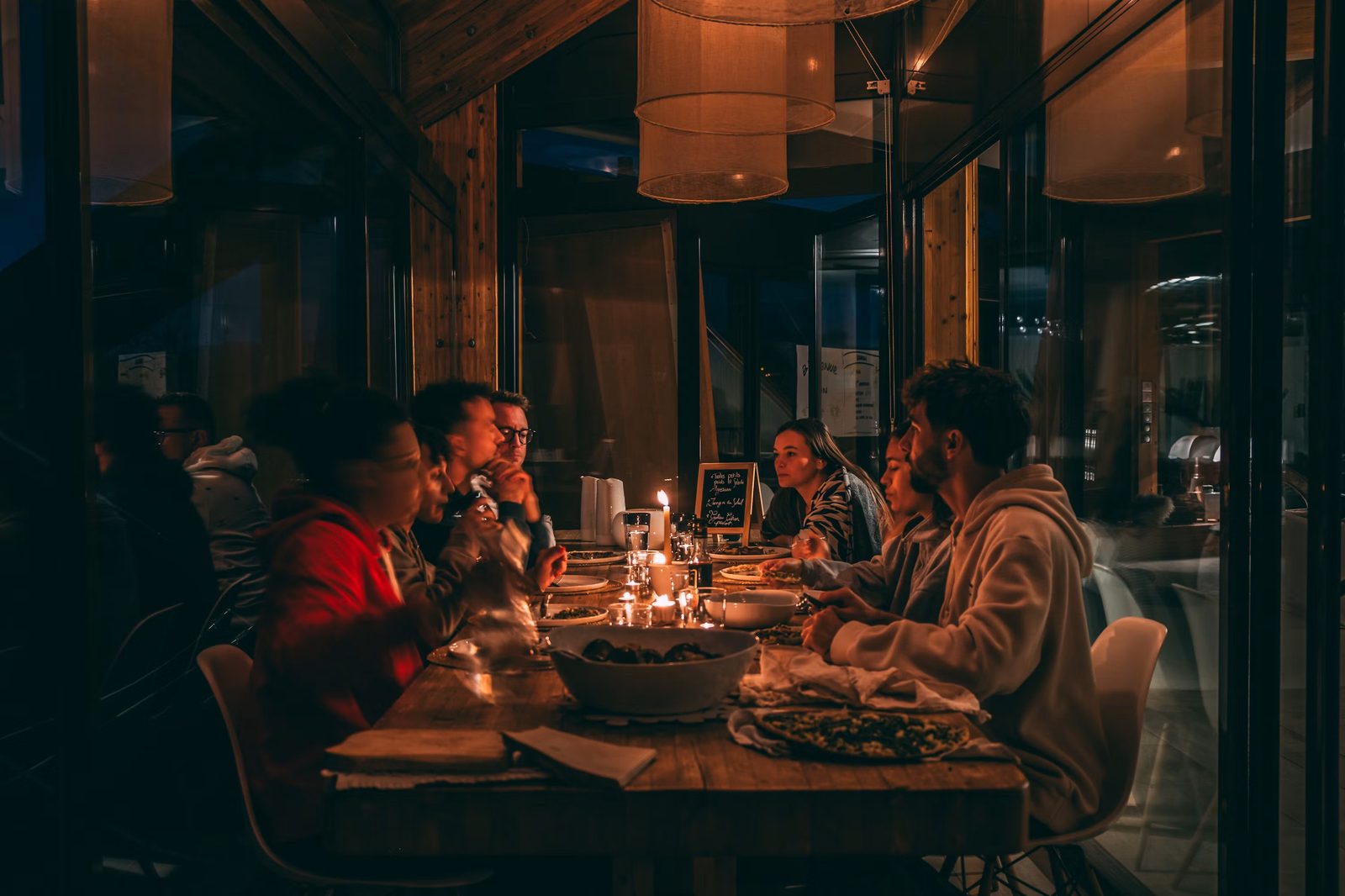 The Angel Court Dining Room at candlelight